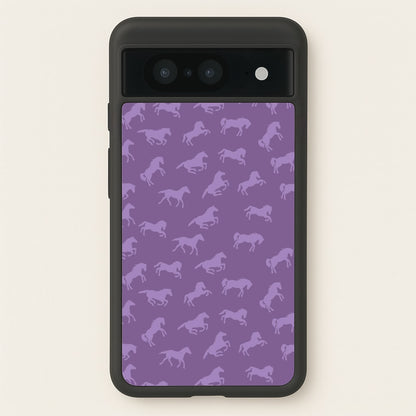 Purple Horse Pattern - Horses  - Horses Phone Case for Google Pixel 8