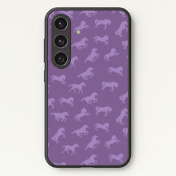 Purple Horse Pattern - Horses  - Horses Phone Case for Galaxy S24FE