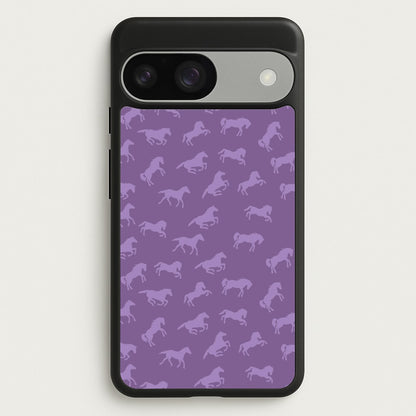 Purple Horse Pattern - Horses  - Horses Phone Case for Google Pixel 9 / 9 Pro