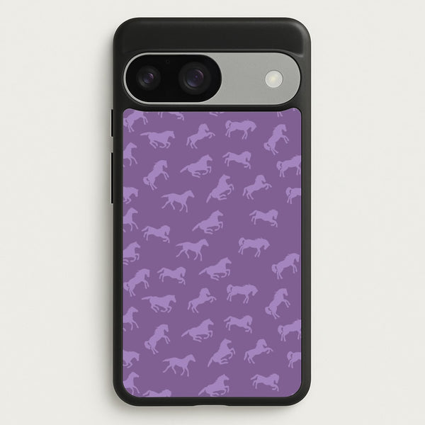 Purple Horse Pattern - Horses  - Horses Phone Case for Google Pixel 9 / 9 Pro