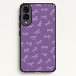 Purple Horse Pattern - Horses  - Horses Phone Case for Galaxy S25 Edge