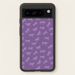 Purple Horse Pattern - Horses  - Horses Phone Case for Google Pixel 8 Pro