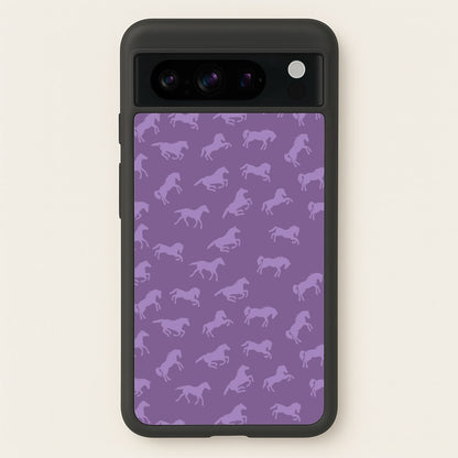 Purple Horse Pattern - Horses  - Horses Phone Case for Google Pixel 8 Pro