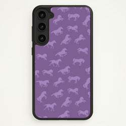 Purple Horse Pattern - Horses  - Horses Phone Case for Galaxy S23 Plus