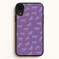 Purple Horse Pattern - Horses  - Horses Phone Case for iPhone XR