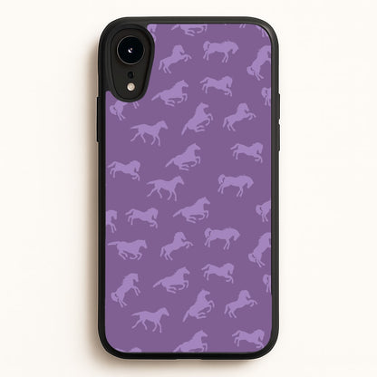 Purple Horse Pattern - Horses  - Horses Phone Case for iPhone XR