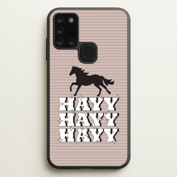 Hayy Hayy Hayy - Horses  - Horses Phone Case for Galaxy A21s