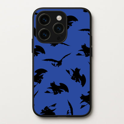 Dragon Silhouettes Pattern  - How To Train Your Dragon Phone Case for iPhone 15 Pro Max