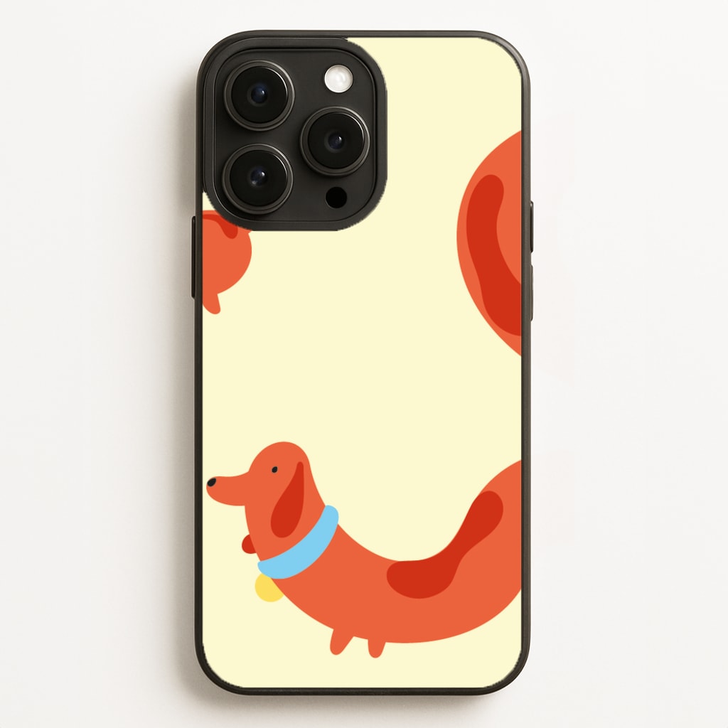 Sausage dog wrapped round - Dachshunds Phone Case