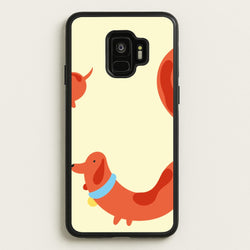 Sausage dog wrapped round - Dachshunds  - Dachshunds Phone Case for Galaxy S9