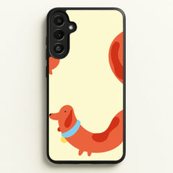 Sausage dog wrapped round - Dachshunds  - Dachshunds Phone Case for Galaxy A34