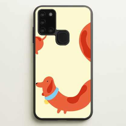 Sausage dog wrapped round - Dachshunds  - Dachshunds Phone Case for Galaxy A21s