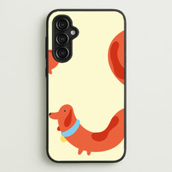 Sausage dog wrapped round - Dachshunds  - Dachshunds Phone Case for Galaxy A14