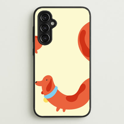 Sausage dog wrapped round - Dachshunds  - Dachshunds Phone Case for Galaxy A14