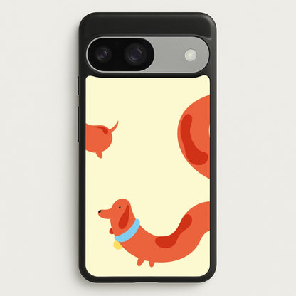 Sausage dog wrapped round - Dachshunds  - Dachshunds Phone Case for Google Pixel 9 / 9 Pro