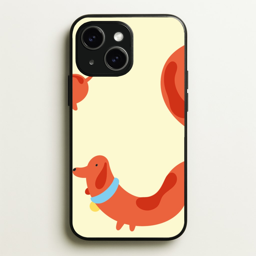 Sausage dog wrapped round - Dachshunds  - Dachshunds Phone Case for iPhone 14