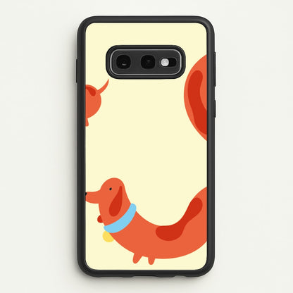 Sausage dog wrapped round - Dachshunds  - Dachshunds Phone Case for Galaxy S10e