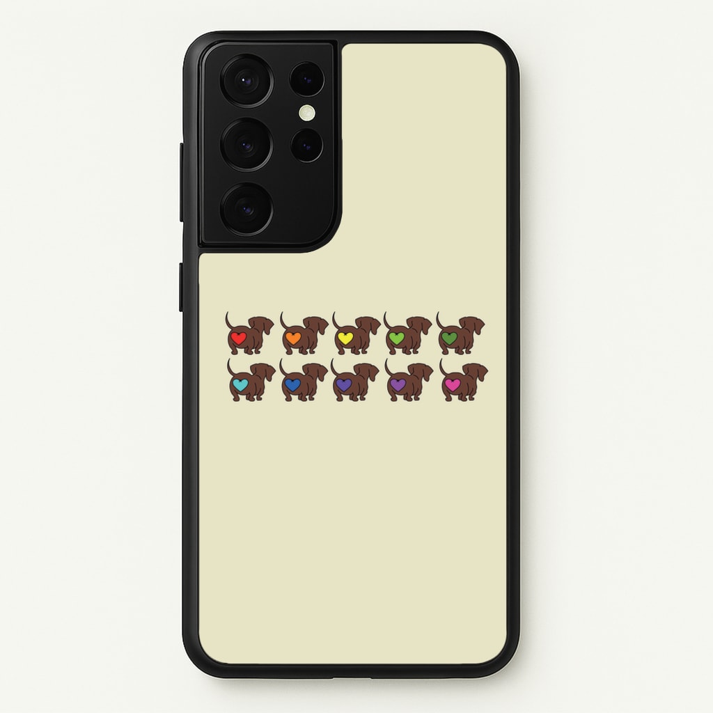 Love hearts - Dachshunds  - Dachshunds Phone Case for Galaxy S21 Ultra