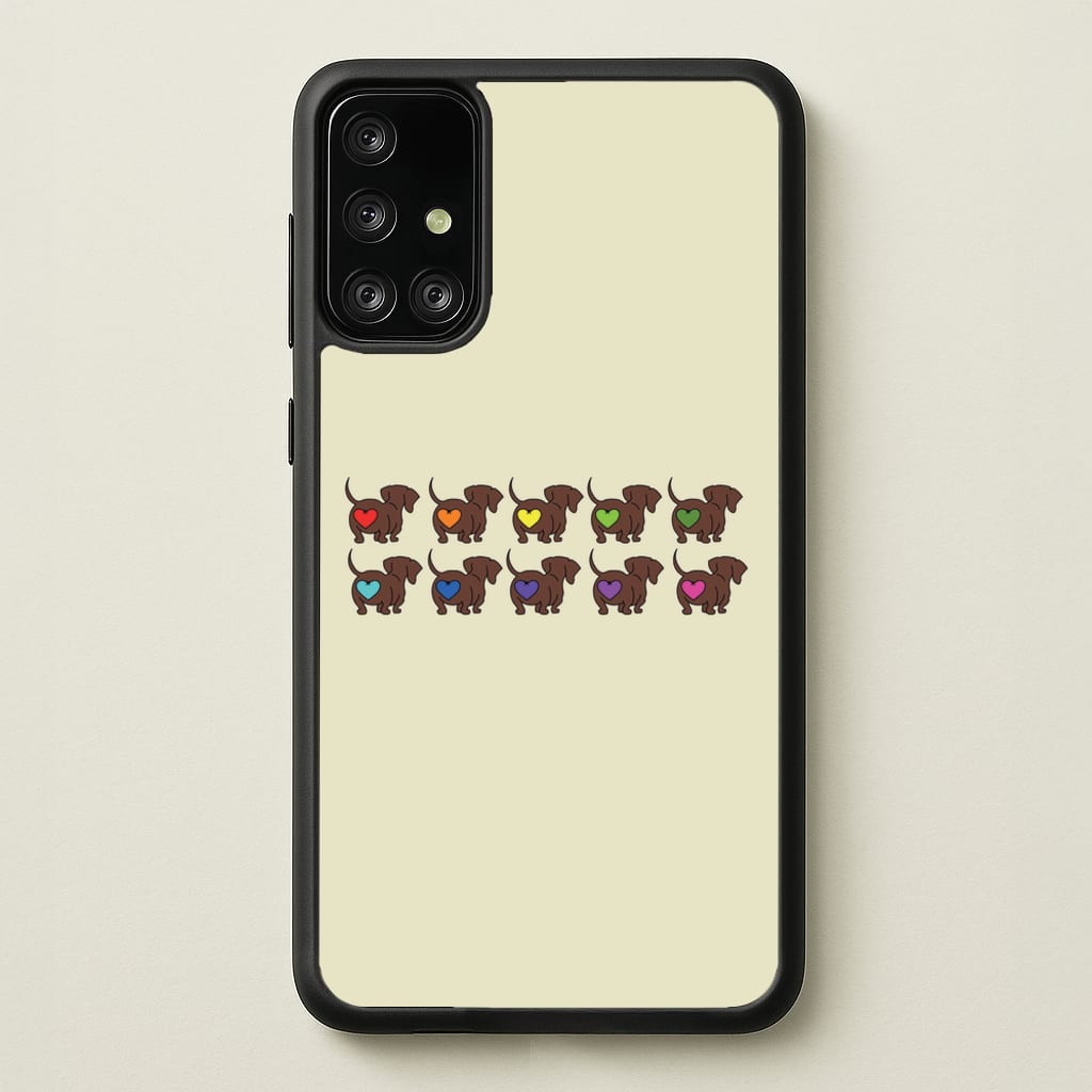 Love hearts - Dachshunds  - Dachshunds Phone Case for Galaxy A71