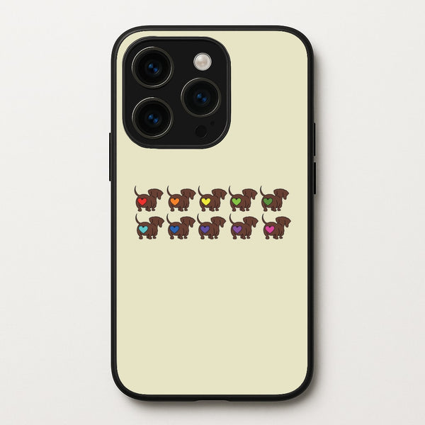 Love hearts - Dachshunds  - Dachshunds Phone Case for iPhone 14 Pro
