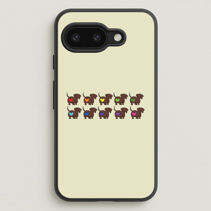 Love hearts - Dachshunds  - Dachshunds Phone Case for Google Pixel 9a