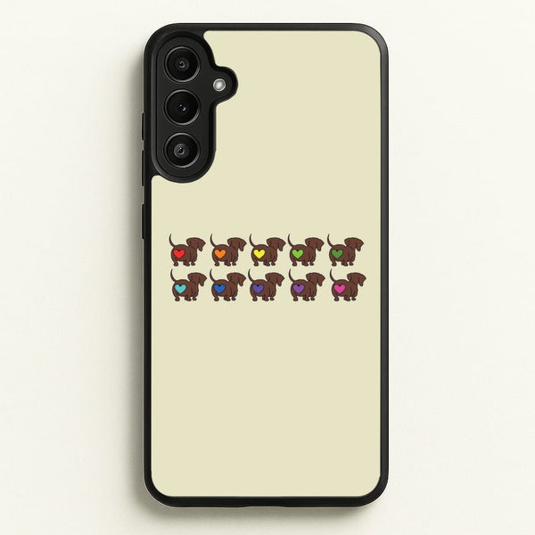 Love hearts - Dachshunds  - Dachshunds Phone Case for Galaxy A34