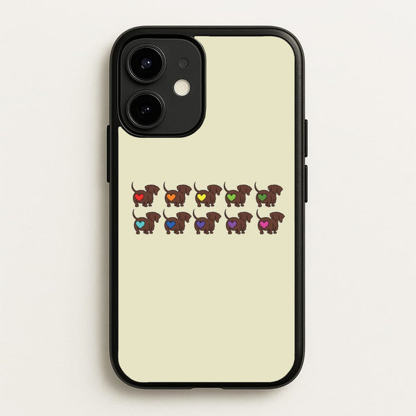 Love hearts - Dachshunds  - Dachshunds Phone Case for iPhone 12 / 12 Pro