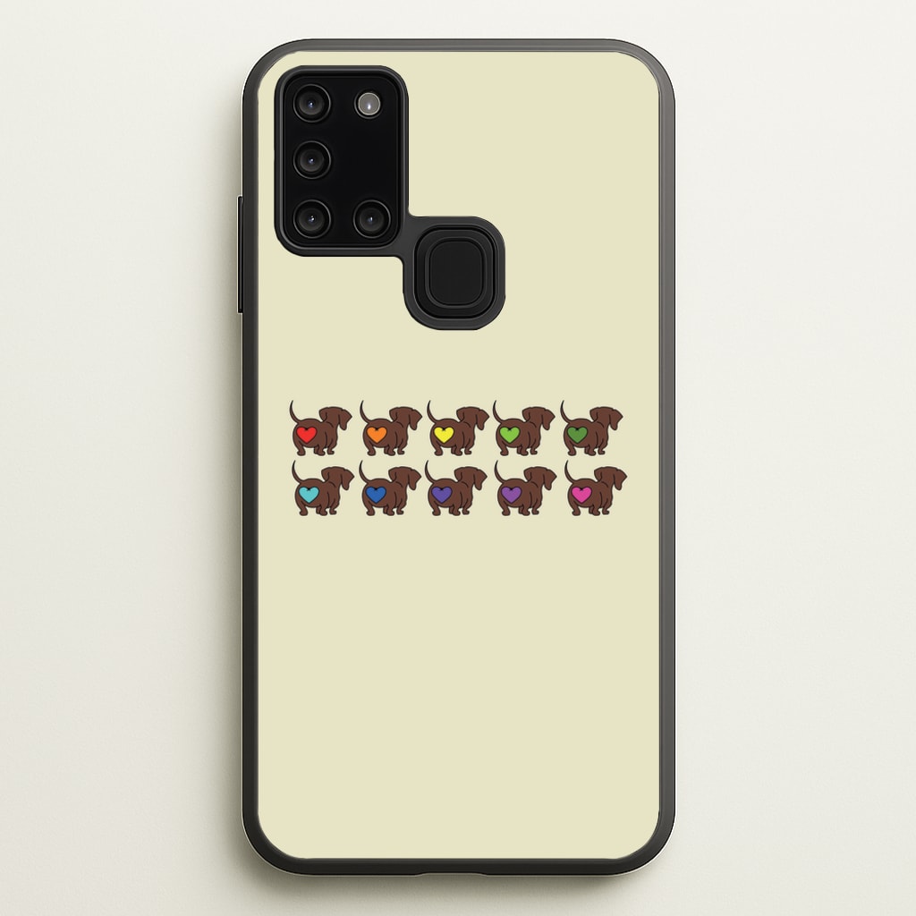Love hearts - Dachshunds  - Dachshunds Phone Case for Galaxy A21s
