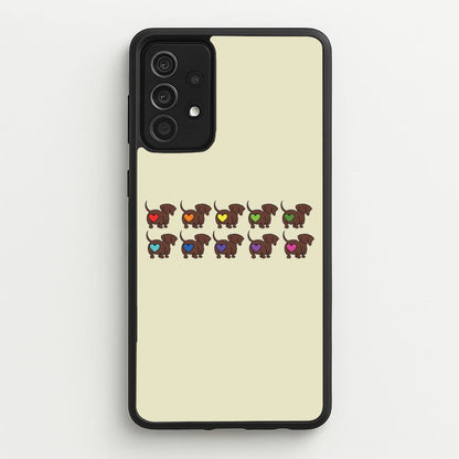 Love hearts - Dachshunds  - Dachshunds Phone Case for Galaxy A52 / A52s