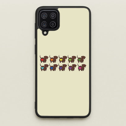 Love hearts - Dachshunds  - Dachshunds Phone Case for Galaxy A12