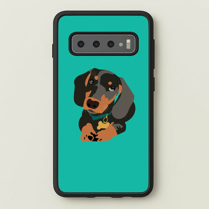 Black & brown - Dachshunds  - Dachshunds Phone Case for Galaxy S10 Plus