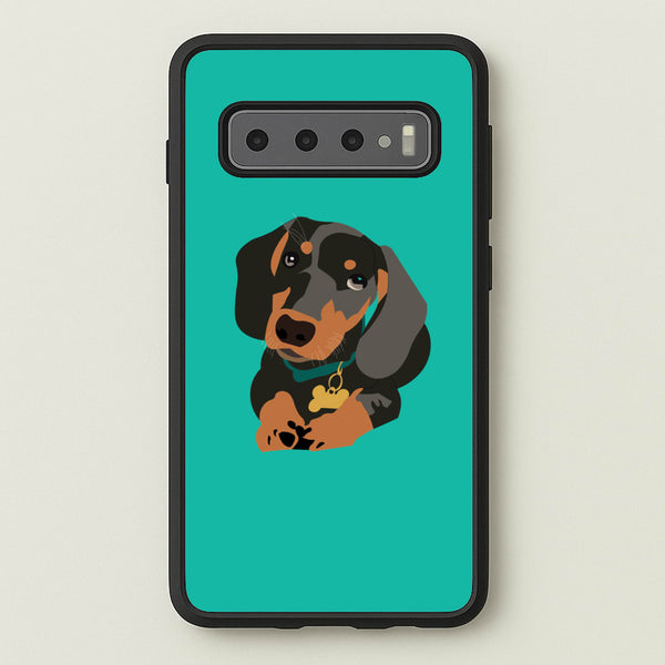 Black & brown - Dachshunds  - Dachshunds Phone Case for Galaxy S10