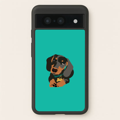 Black & brown - Dachshunds  - Dachshunds Phone Case for Google Pixel 8