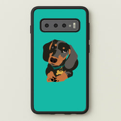 Black & brown - Dachshunds  - Dachshunds Phone Case for Galaxy S10
