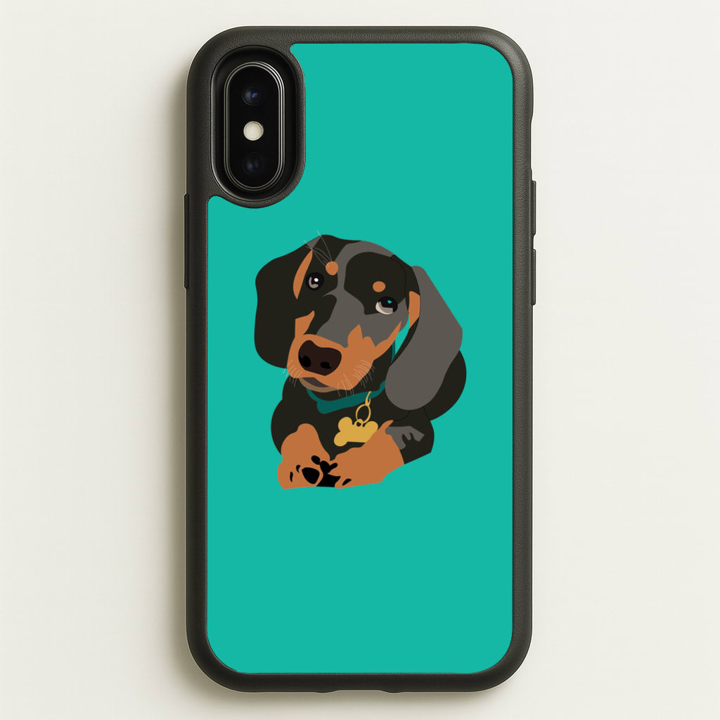 Black & brown - Dachshunds  - Dachshunds Phone Case for iPhone X / XS