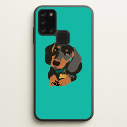 Black & brown - Dachshunds  - Dachshunds Phone Case for Galaxy A21s