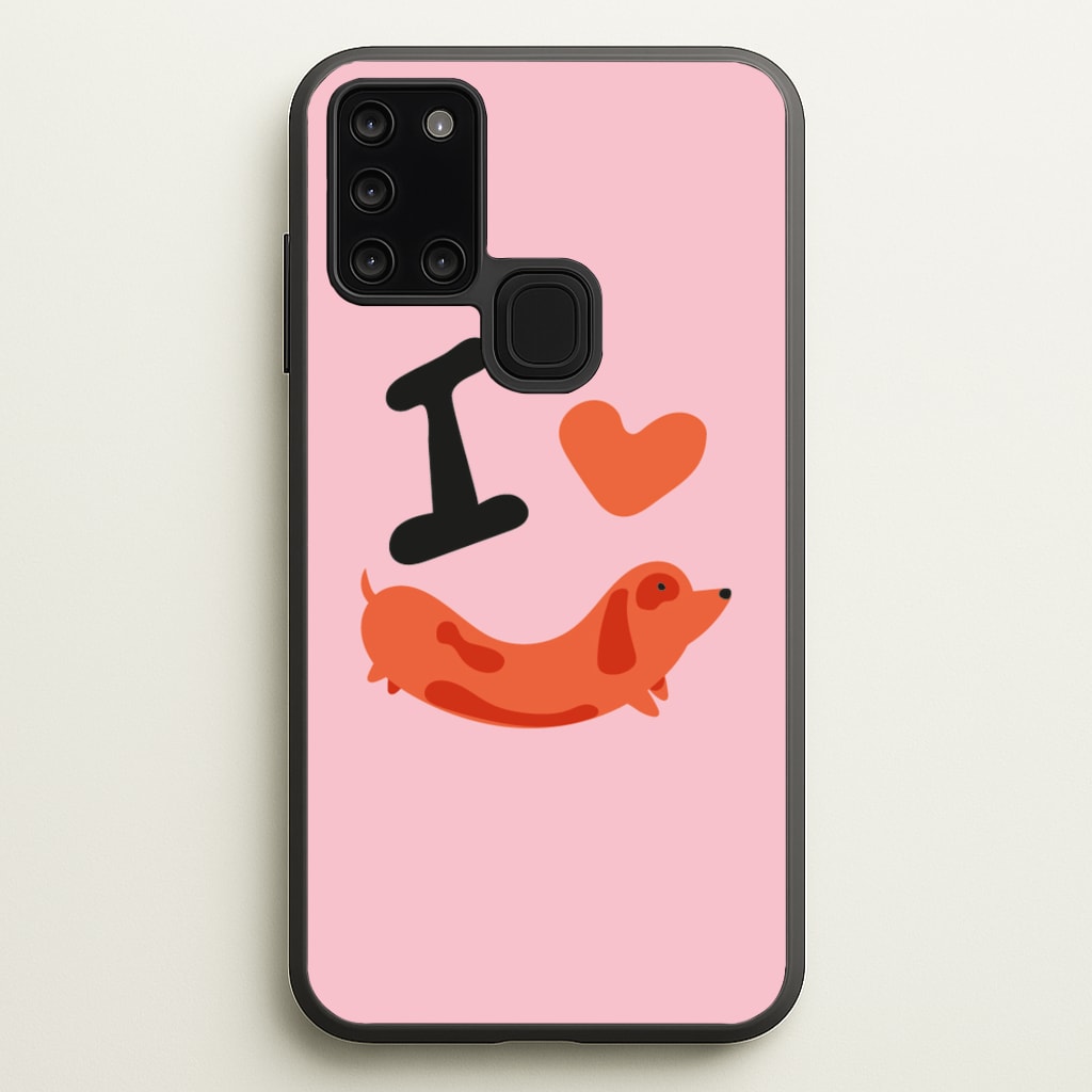 I love Dachshunds  - Dachshunds Phone Case for Galaxy A21s