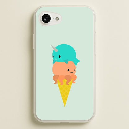 Narwhal Octopus Ice Cream  - Summer Phone Case for iPhone 16e