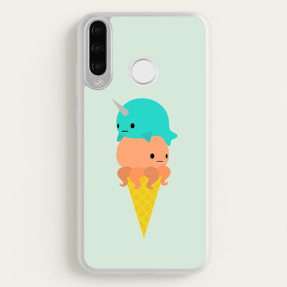 Narwhal Octopus Ice Cream  - Summer Phone Case for Huawei P30 Lite