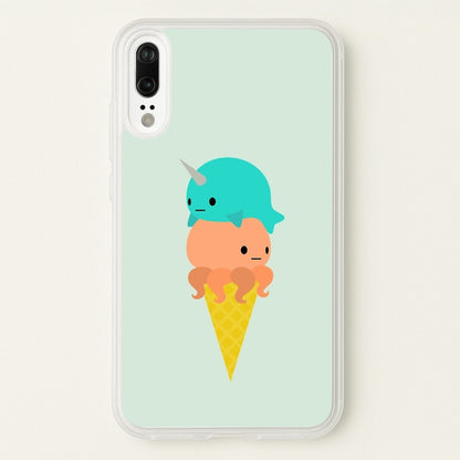 Narwhal Octopus Ice Cream  - Summer Phone Case for Huawei P20