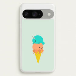 Narwhal Octopus Ice Cream Phone Case for Google Pixel 10 / 10 Pro