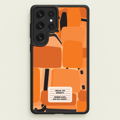 Hello I'm Anxiety - Inside Out  - Disney Phone Case for Galaxy S22 Ultra