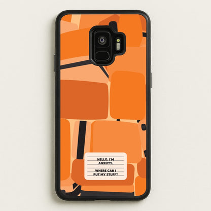 Hello I'm Anxiety - Inside Out  - Disney Phone Case for Galaxy S9