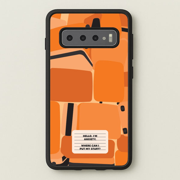 Hello I'm Anxiety - Inside Out  - Disney Phone Case for Galaxy S10 Plus