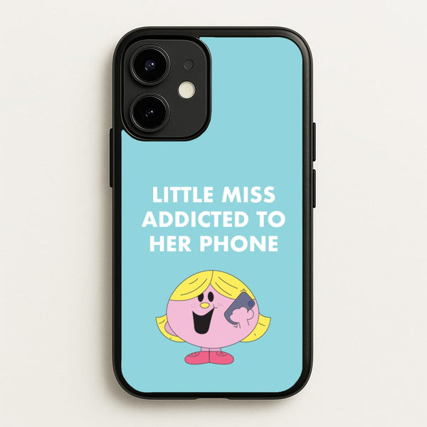 Little Miss Addicted To Her Phone - Aesthetic Quote  - Aesthetic Quote Phone Case for iPhone 12 / 12 Pro