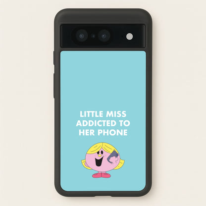 Little Miss Addicted To Her Phone - Aesthetic Quote  - Aesthetic Quote Phone Case for Google Pixel 8