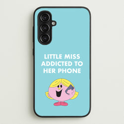 Little Miss Addicted To Her Phone - Aesthetic Quote  - Aesthetic Quote Phone Case for Galaxy A16