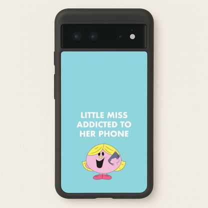 Little Miss Addicted To Her Phone - Aesthetic Quote  - Aesthetic Quote Phone Case for Google Pixel 6