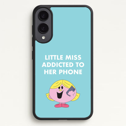 Little Miss Addicted To Her Phone - Aesthetic Quote  - Aesthetic Quote Phone Case for Galaxy S25 Edge
