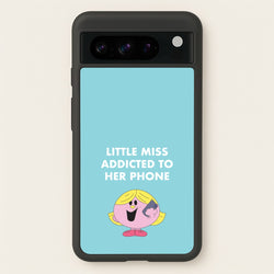 Little Miss Addicted To Her Phone - Aesthetic Quote  - Aesthetic Quote Phone Case for Google Pixel 8 Pro